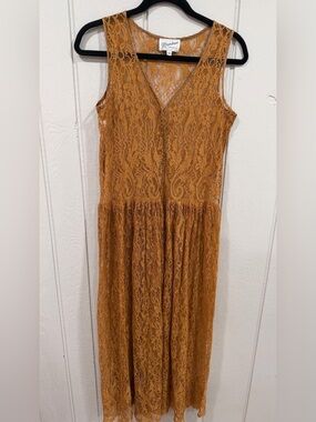 Marigold Yellow Lace Maxi Dress